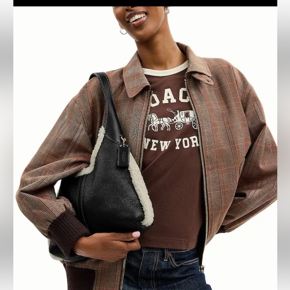 Coach - Shearling Brooklyn 28 NWT - Black Leather & Shearling w/Removable Pouch - Picture 14 of 14